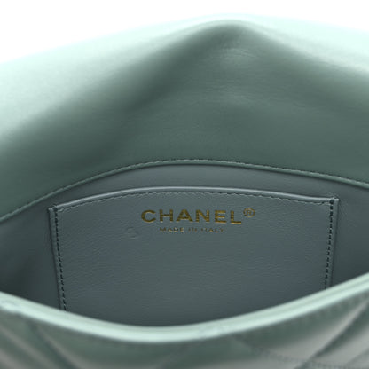 Chanel Lambskin Quilted Mini Chain Rows Flap  Green 6 of 10