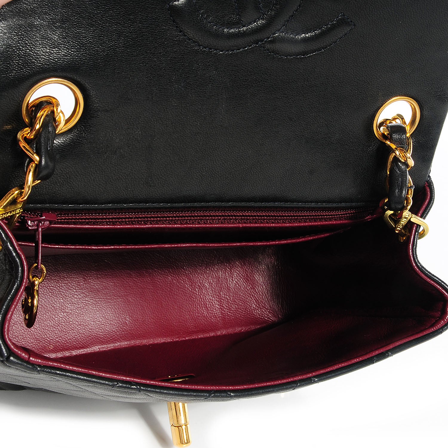 Chanel Lambskin Quilted Mini Square Flap Black 6 of 9