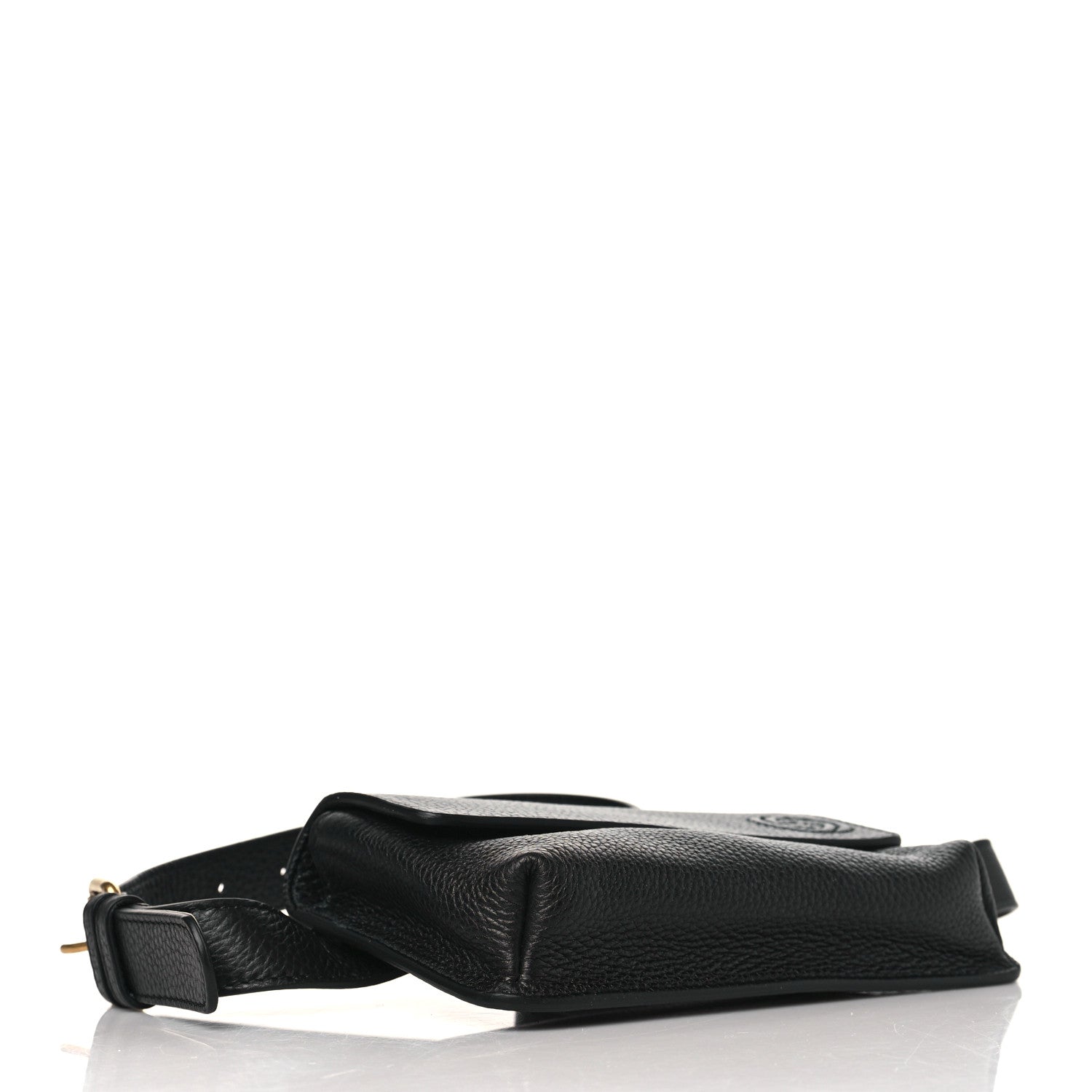 Gucci Pebbled Calfskin Soho Flap Belt Bag Black 4 of 9