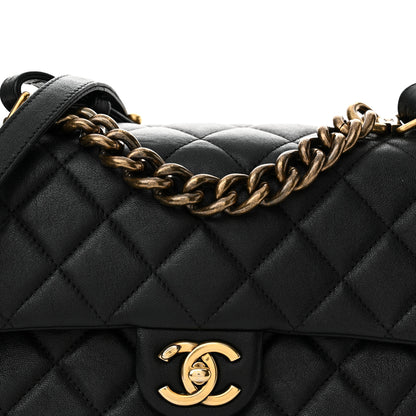 Chanel Shiny Sheepskin Quilted Small Trapezio Flap Black 8 of 15