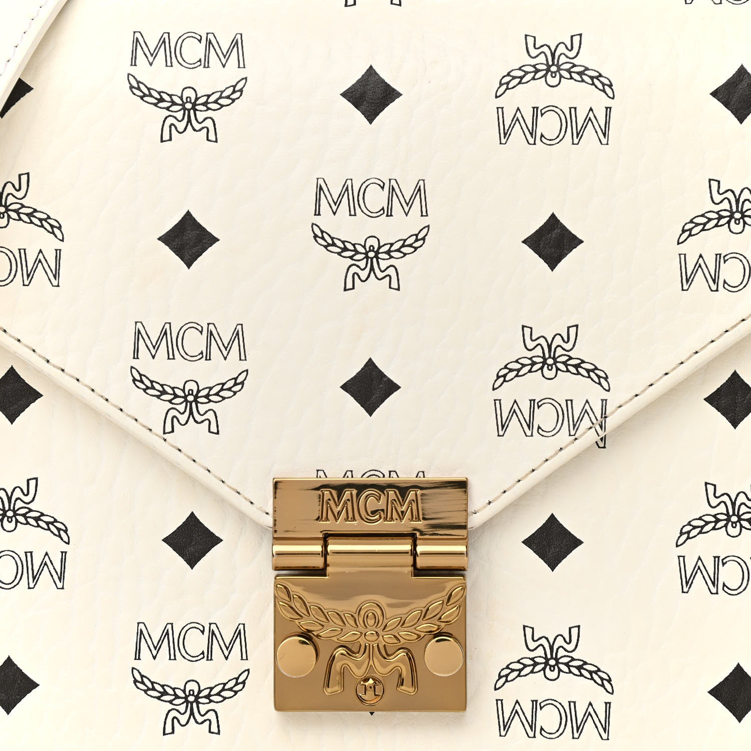 MCM Visetos Small Patricia Crossbody Bag White 7 of 11