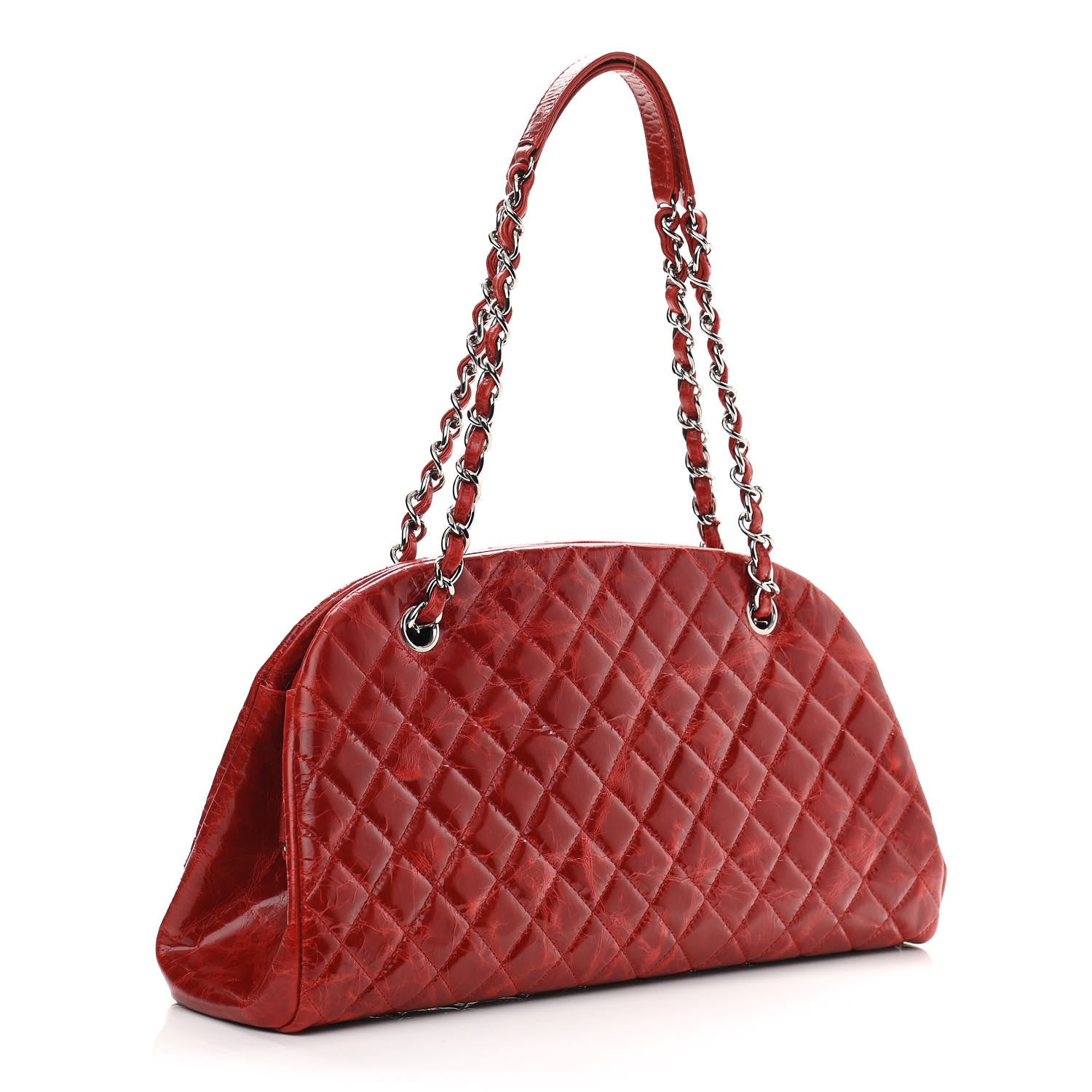 Chanel Glazed Calfskin Quilted Medium Just Mademoiselle Red 3 of 10