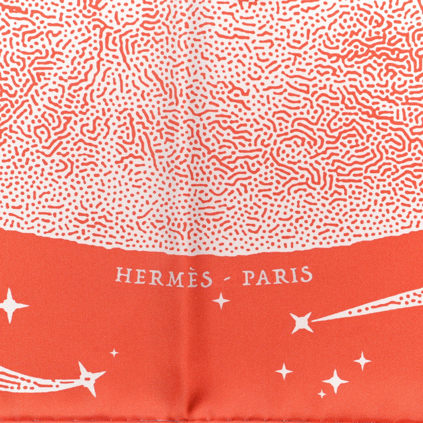 Silk Double Face Clair De Lune Scarf 90 Orange Gris White