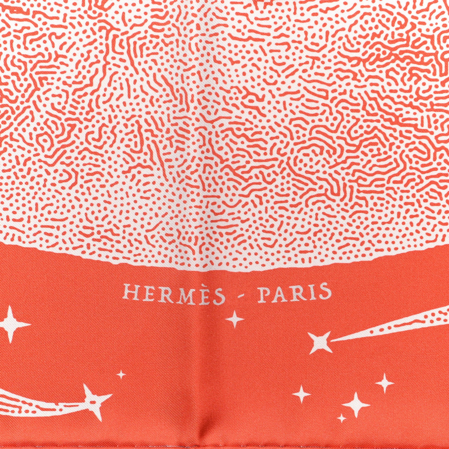 Hermes Silk Double Face Clair De Lune Scarf 90 Orange Gris White 3 of 9