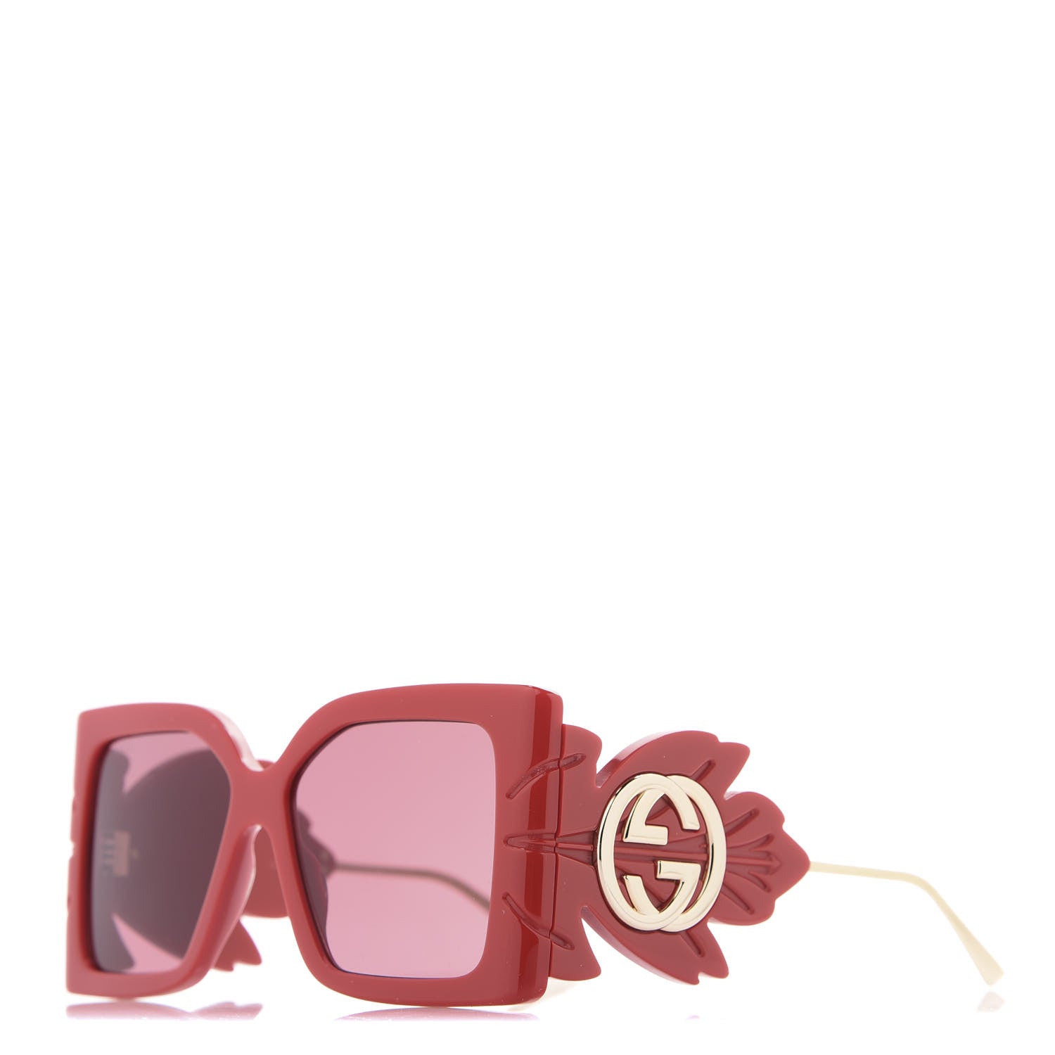 Gucci Acetate Square Frame Wing Sunglasses GG0535S Red 1 of 8