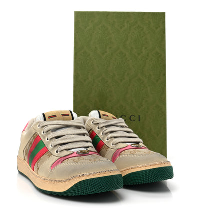 Gucci GG Monogram Nubuck Web Womens Screener Sneakers 37 New Sand Dusty Milk Pink 10 of 10