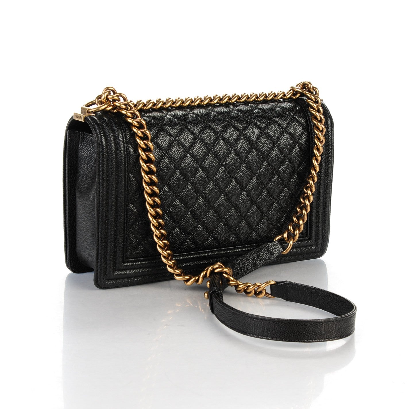 Caviar Quilted New Medium Boy Flap Black