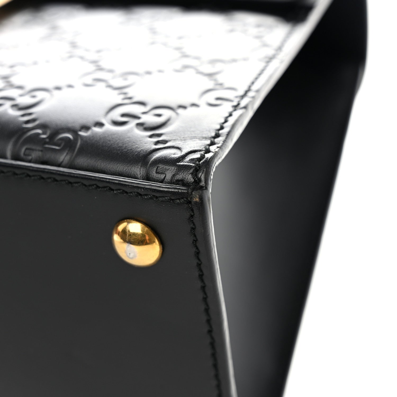 Gucci Guccissima Signature Small Padlock Top Handle Bag Black 13 of 13