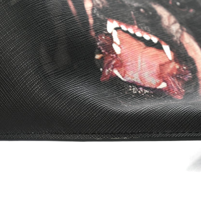 Givenchy Textured Coated Canvas Rottweiler Print Small Cosmetic Pouch Black 8 of 10