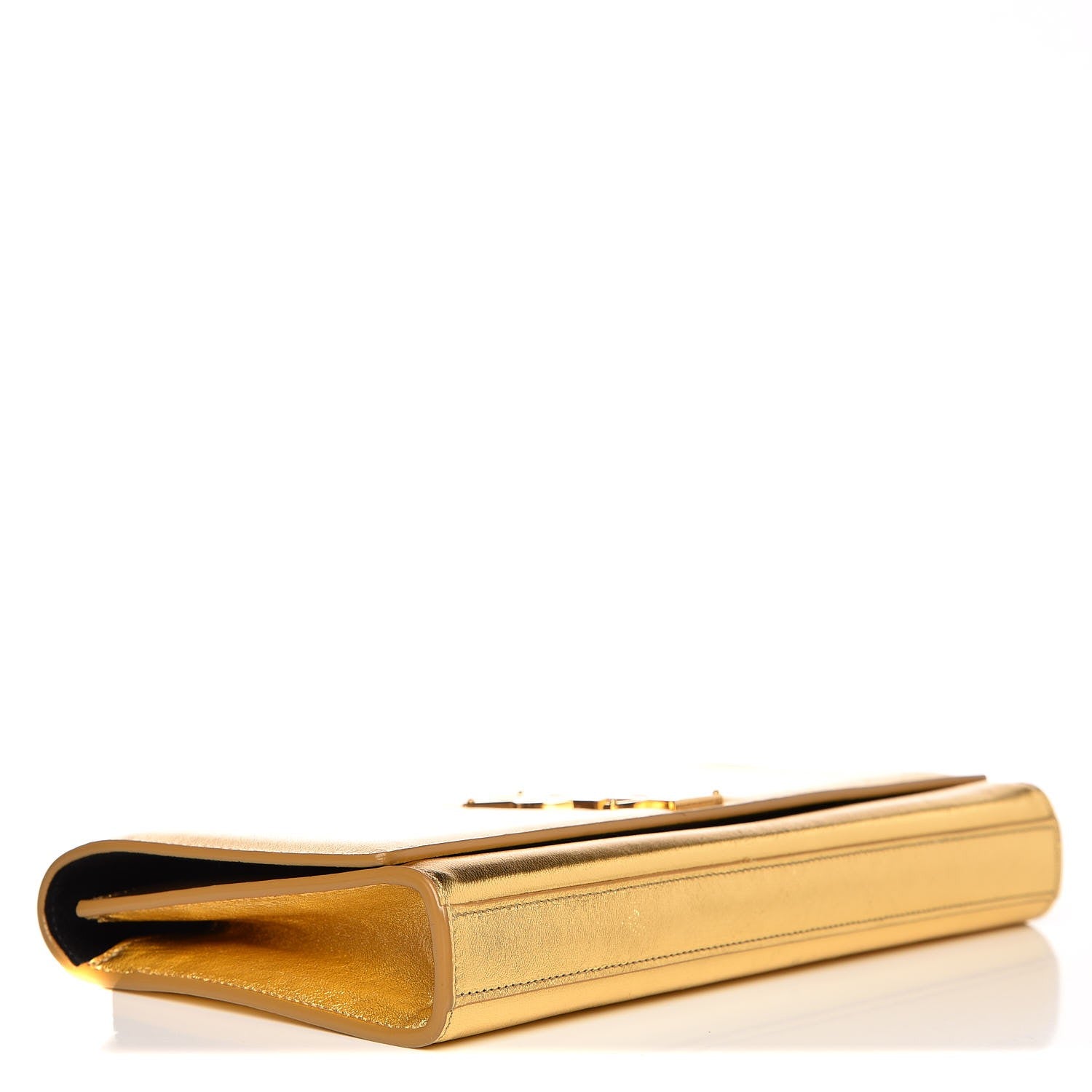 Saint Laurent Metallic Calfskin Monogram Cassandre Clutch Ciad 4 of 9