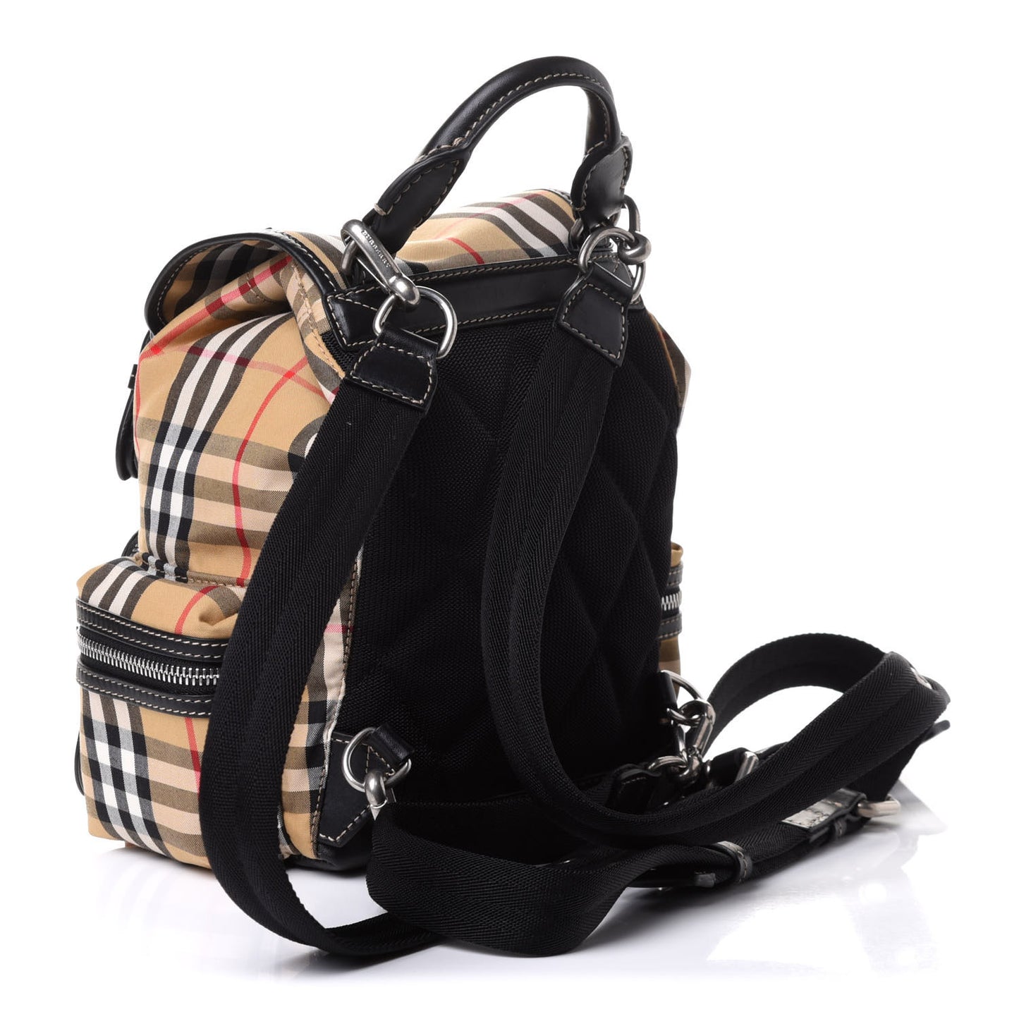 Vintage Check Small Rucksack Backpack Antique Yellow