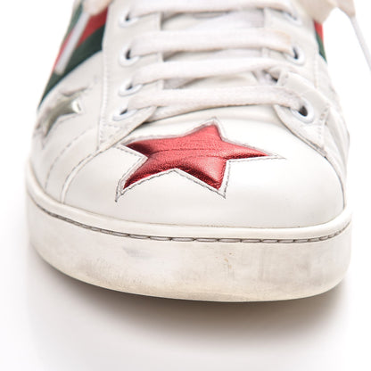 Gucci Calfskin Ayers Web Star Embroidered Womens Ace Sneakers 39 White Multi 13 of 14