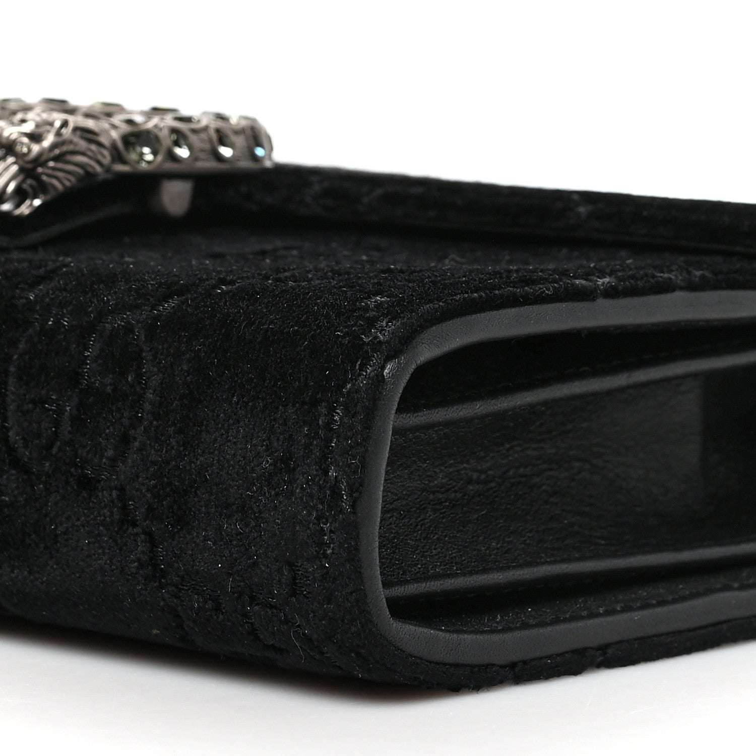 Gucci Velvet GG Monogram Mini Dionysus Chain Wallet Black 11 of 12