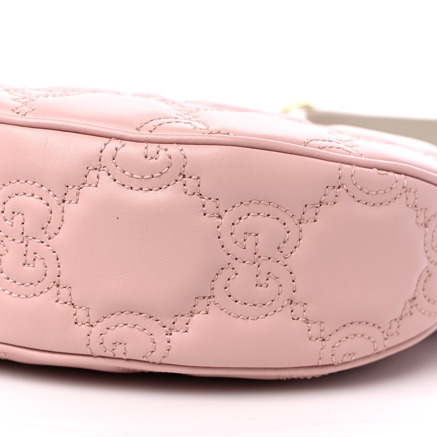 Calfskin GG Matelasse Small Hobo Shoulder Bag Perfect Pink Natural