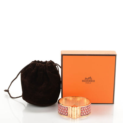 Hermes Enamel Printed Wide Hinged Bracelet 5 of 5