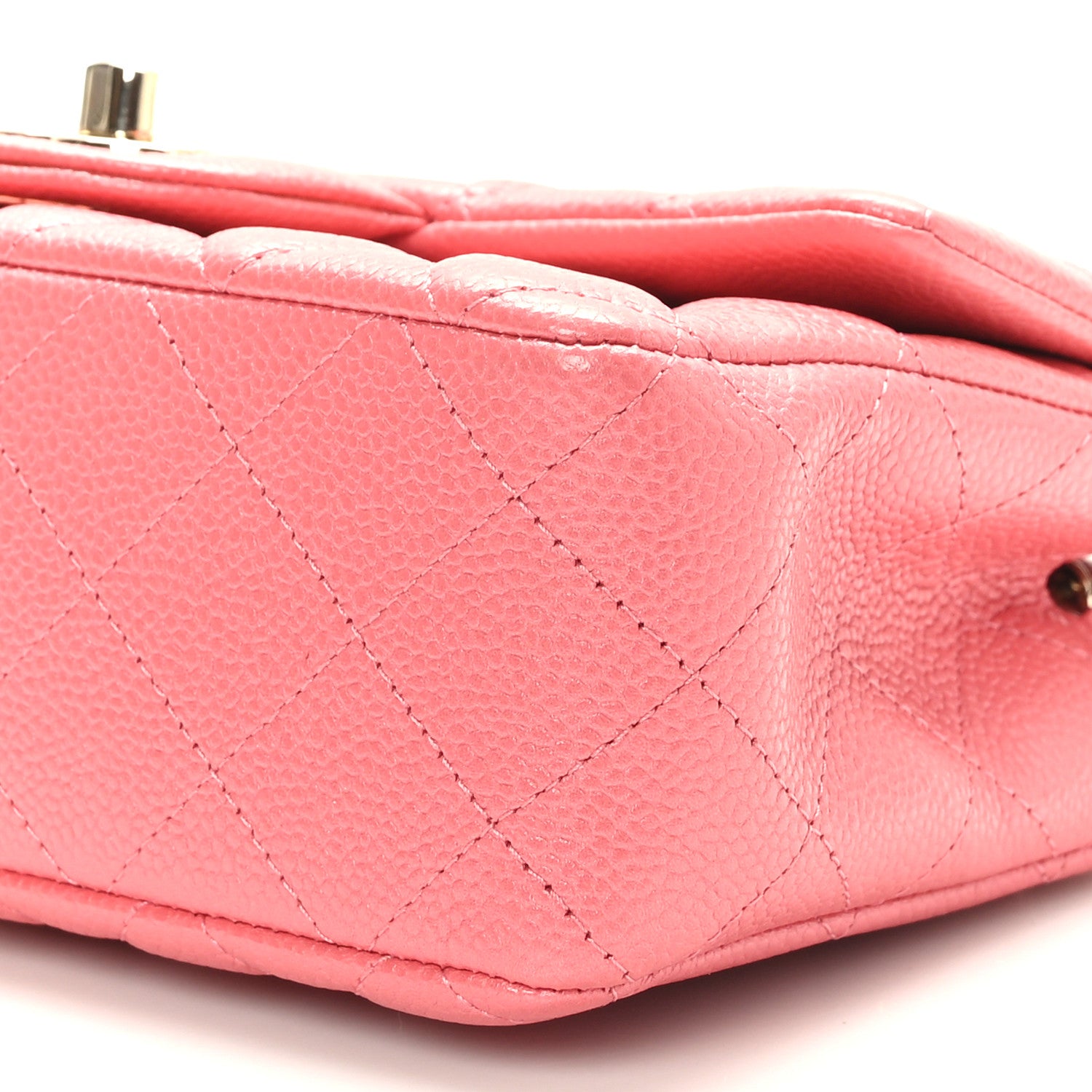 Chanel Caviar Quilted Mini Rectangular Flap Dark Pink 9 of 10