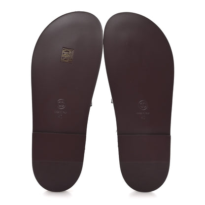 Chanel Shiny Calfskin Quilted Velcro Dad Pearl CC Slide Sandals  40 Burgundy 6 of 9