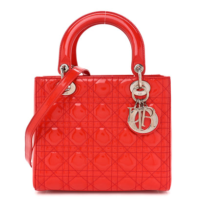 Christian Dior Patent Cannage Medium Lady Dior Red 1 of 15