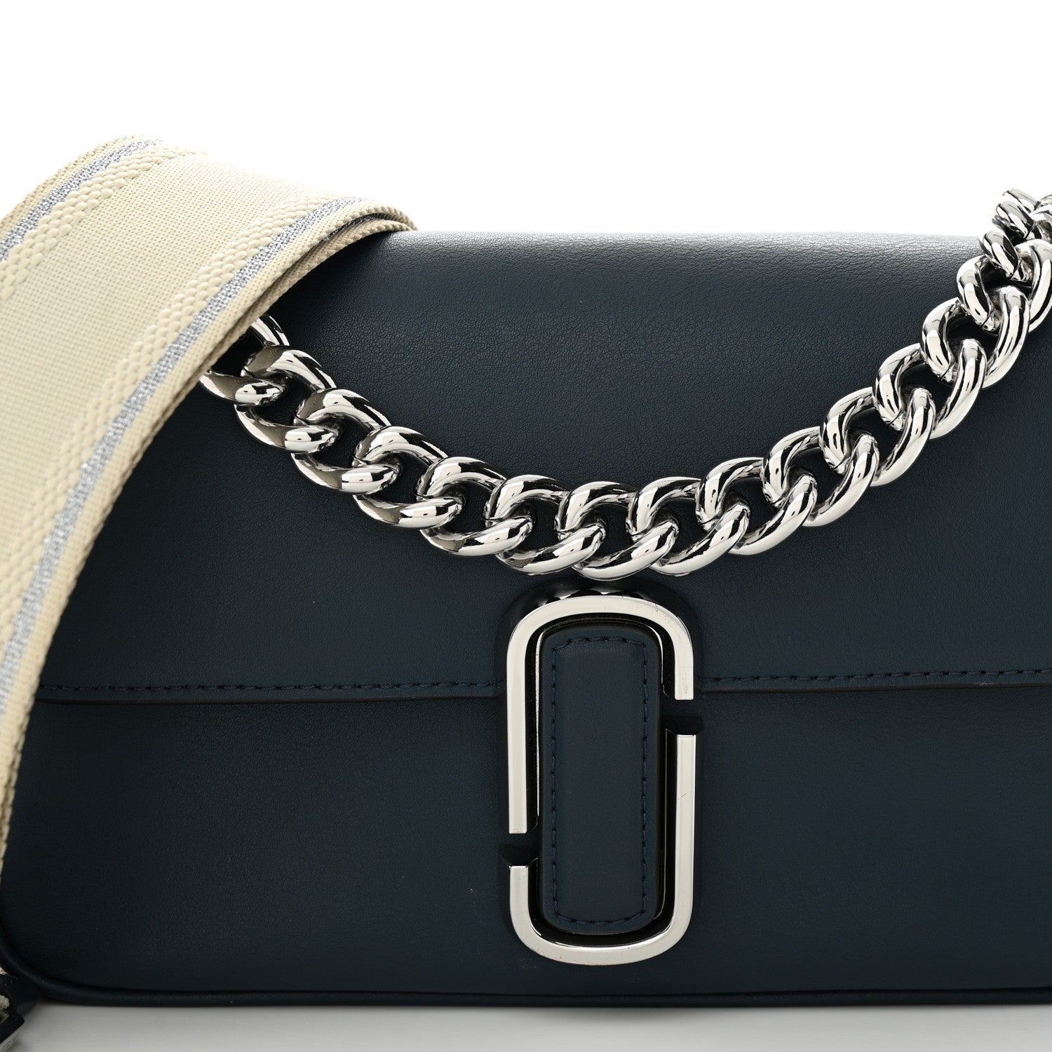 Marc Jacobs Calfskin The J Marc Shoulder Bag Blue Sea 8 of 13