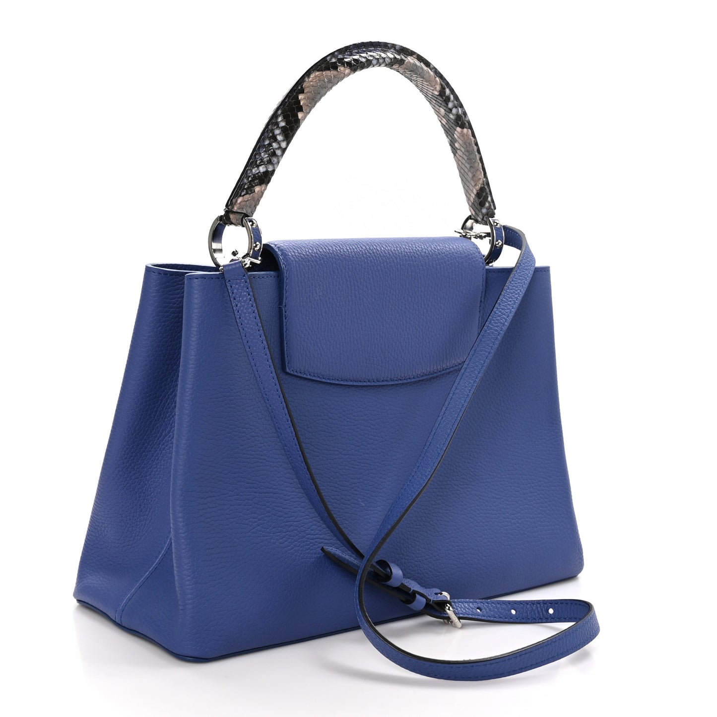 Taurillon Snakeskin Capucines MM Denim