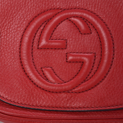 Gucci Pebbled Calfskin Small Soho Flap Crossbody Red 8 of 11