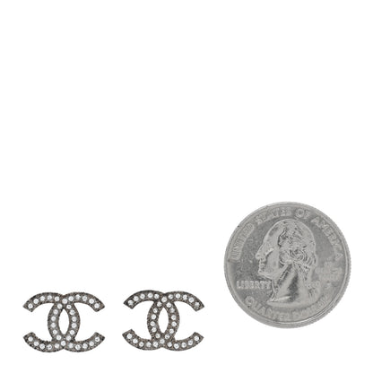Chanel Crystal CC Earrings Silver 2 of 5