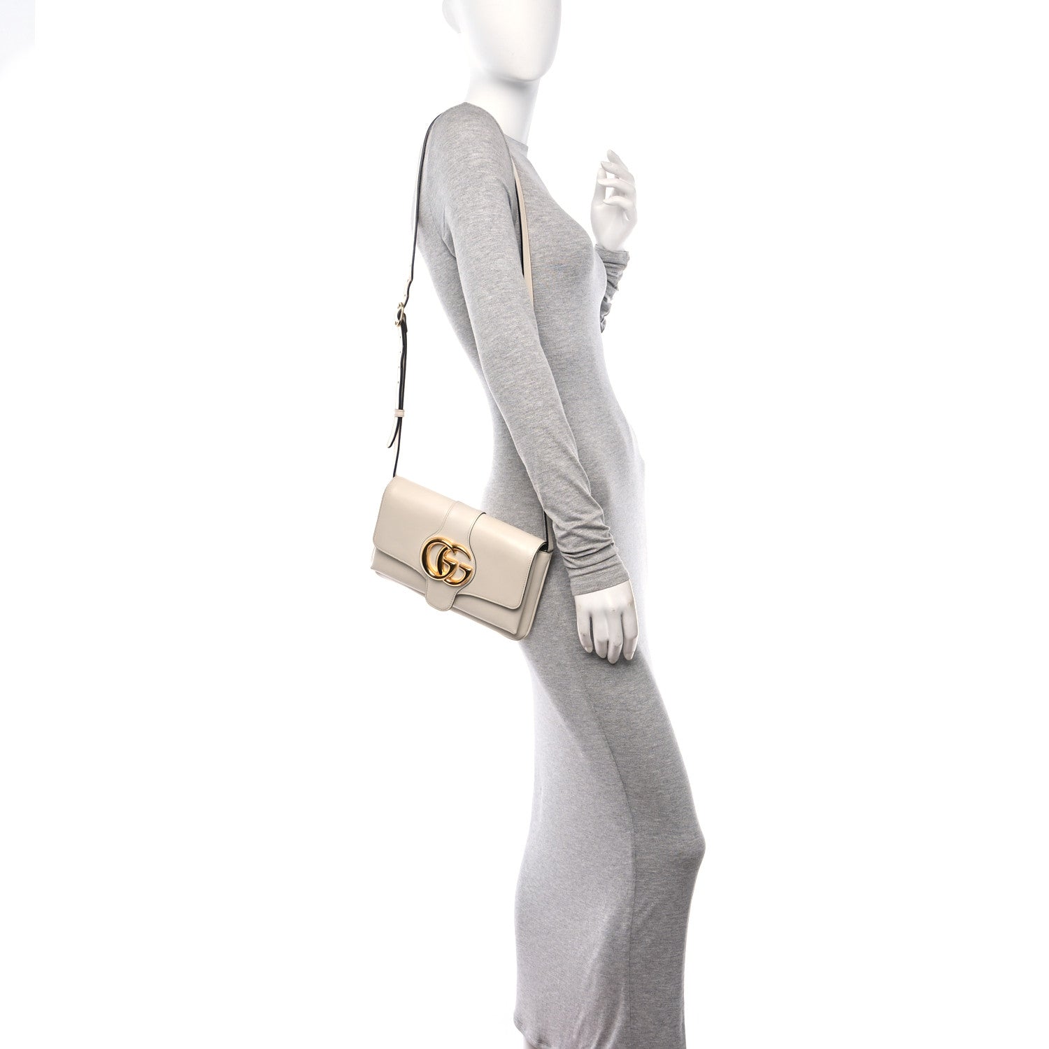Gucci Calfskin Small Arli Flap Shoulder Bag Mystic White 2 of 14