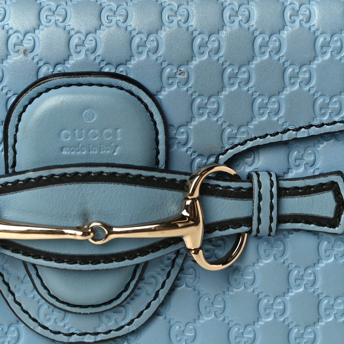 Soft Microguccissima Mini Emily Chain Shoulder Bag Mineral Blue