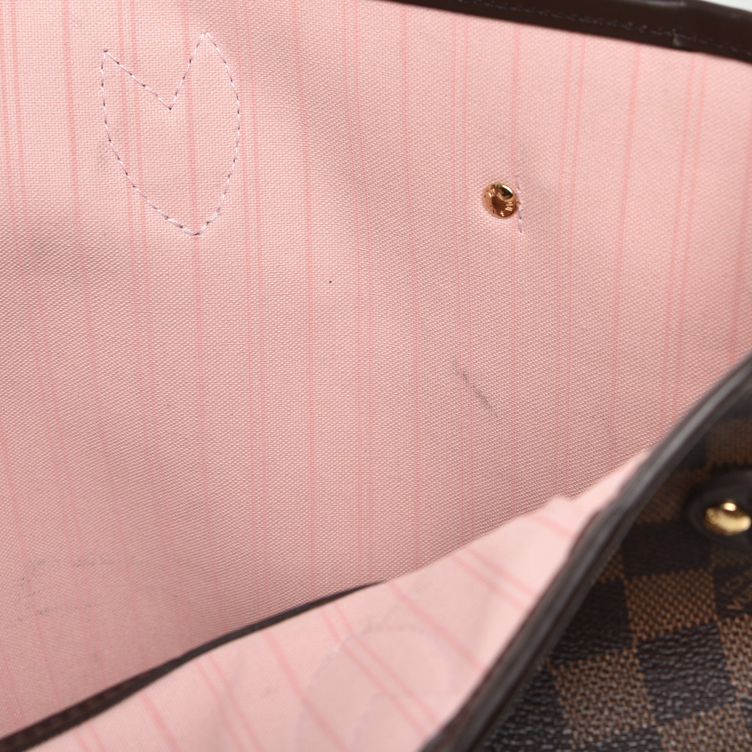 Louis Vuitton Damier Ebene Neo Neverfull MM Rose Ballerine 10 of 11