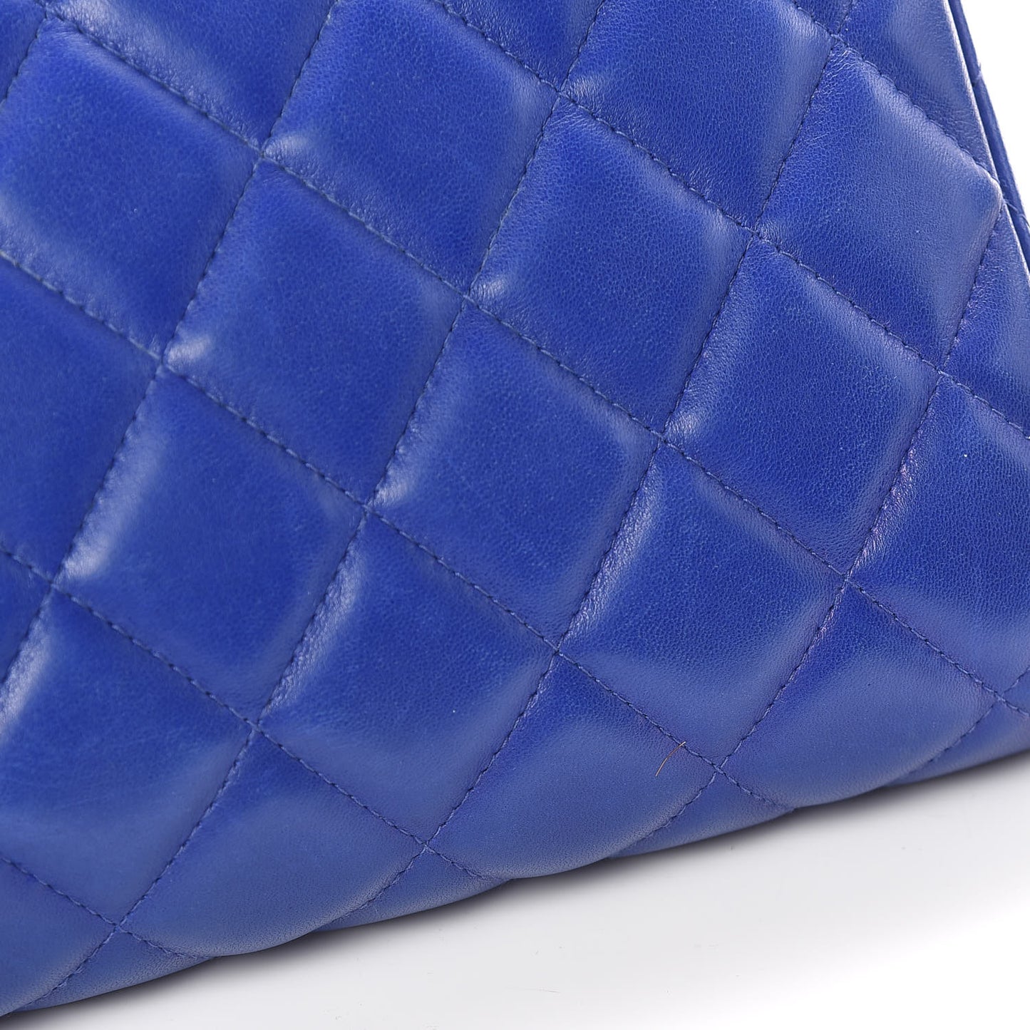 Lambskin Quilted Clutch With Chain Flap Blue