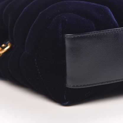 Saint Laurent Velvet Y Quilted Monogram Toy Loulou Crossbody Bag Navy 9 of 11
