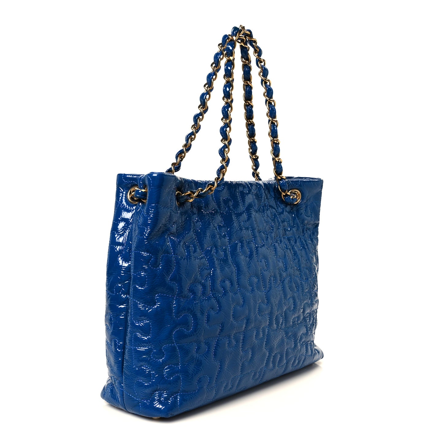 Patent Puzzle Tote Electric Blue