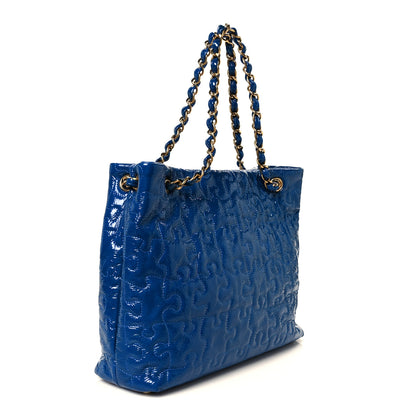 Chanel Patent Puzzle Tote Electric Blue 3 of 10