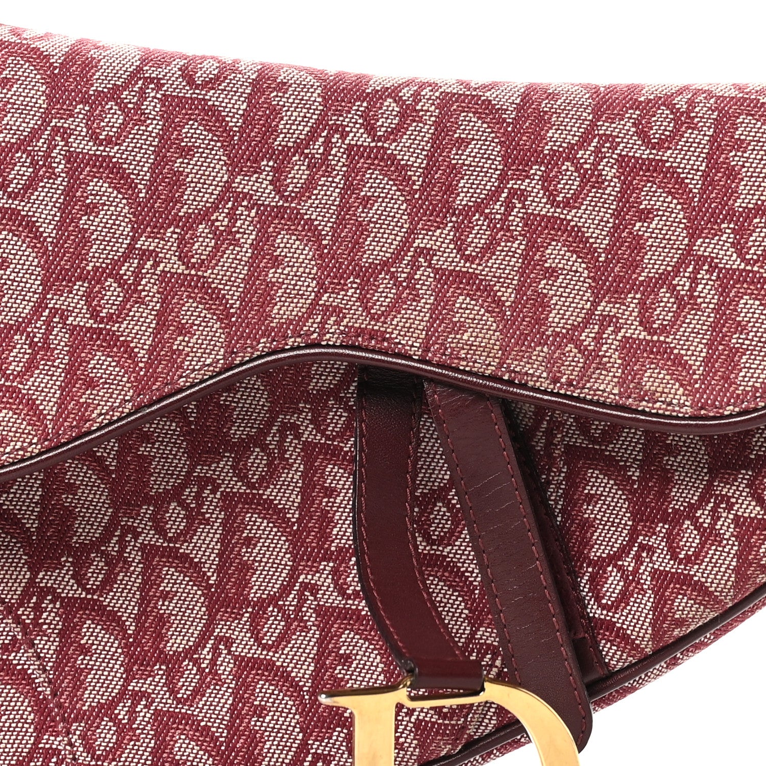 Christian Dior Monogram Saddle Bag Burgundy 8 of 10