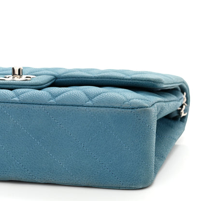 Chanel Iridescent Caviar Quilted Medium Double Flap Blue 10 of 11