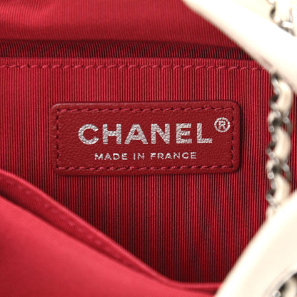 Chanel Aged Calfskin Quilted Small Gabrielle Bucket White Black 6 of 10