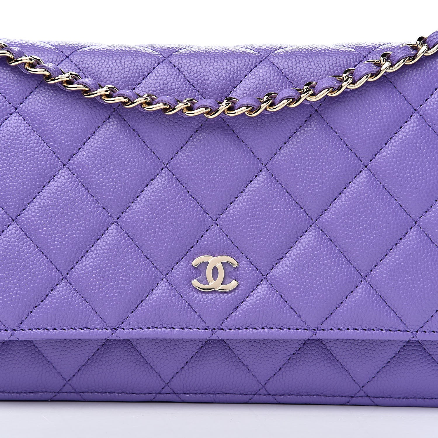 Chanel Caviar Quilted Wallet On Chain WOC Purple 10 of 12