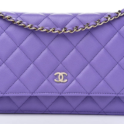 Chanel Caviar Quilted Wallet On Chain WOC Purple 10 of 12