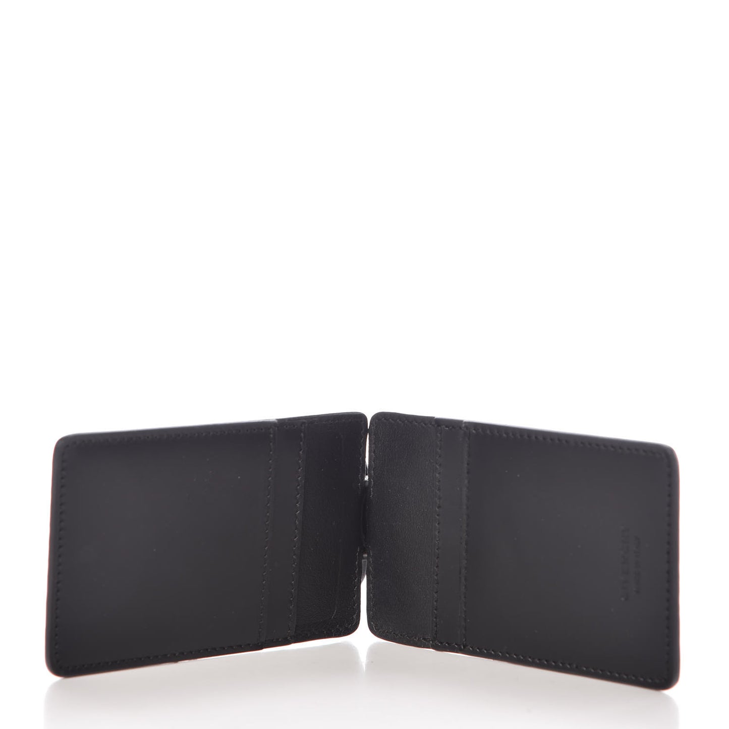 Grained Calfskin Shark Print Neck Card Holder Black