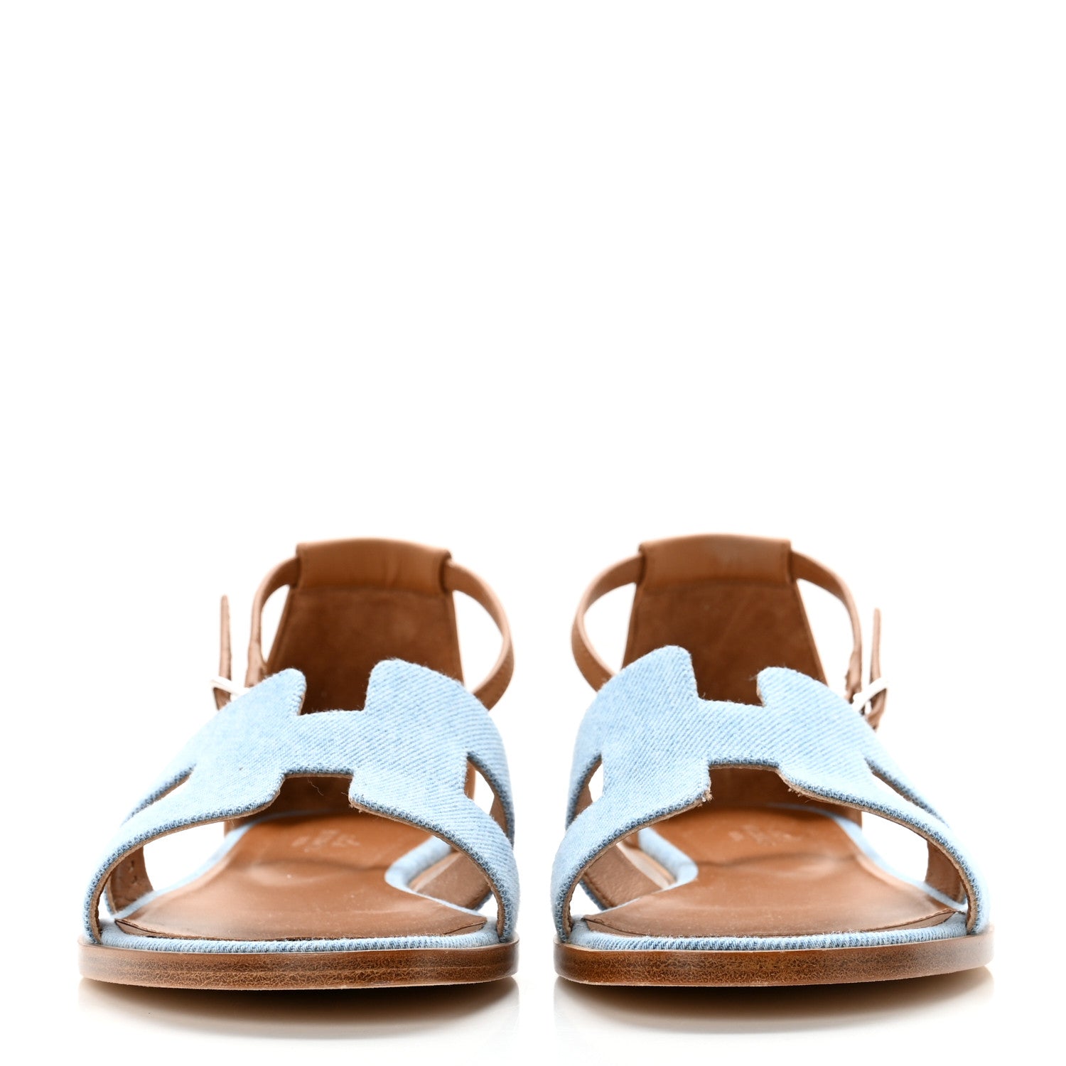 Hermes Denim Santorini Sandals 39 Bleu Clair 2 of 8