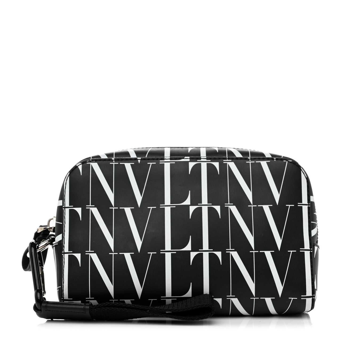 Calfskin VLTN Times Wash Bag Black White