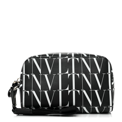 Valentino Garavani Calfskin VLTN Times Wash Bag Black White 1 of 6
