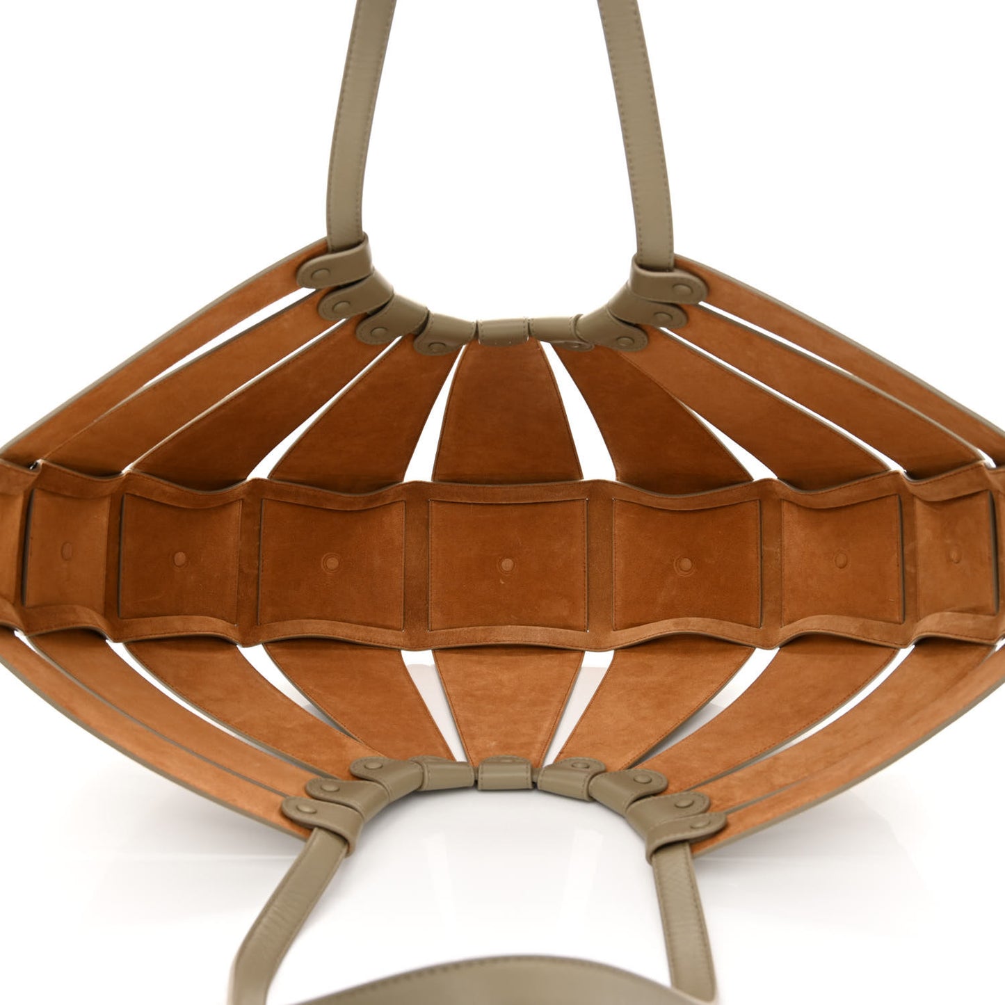 French Calfskin Large Shell Bag Taupe