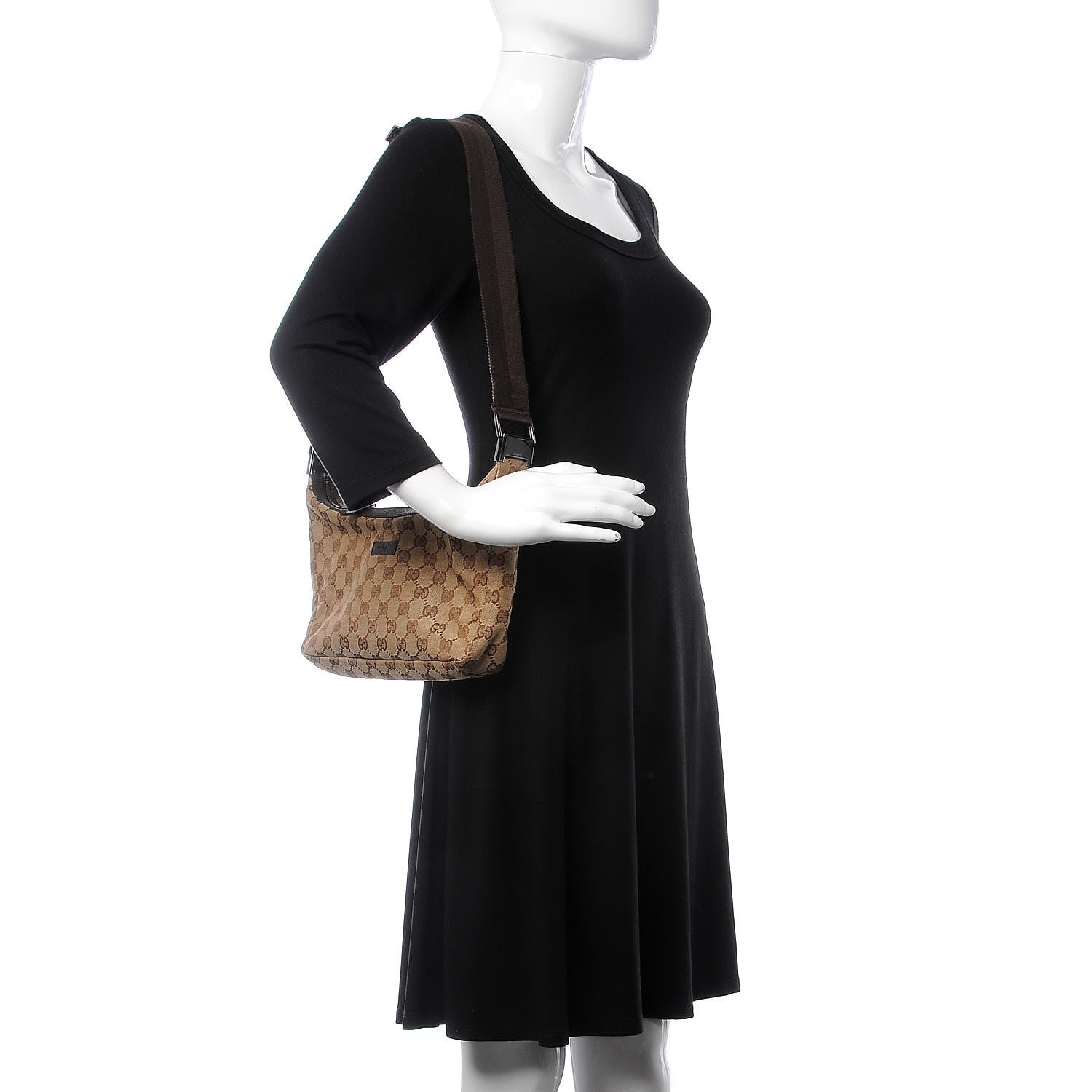 Gucci Monogram Shoulder Bag Dark Brown 2 of 7