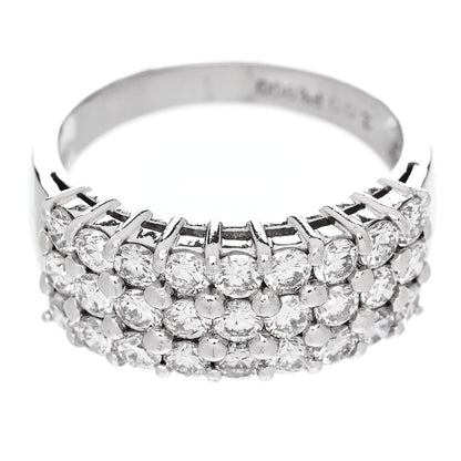 Parker & West by FASHIONPHILE Platinum Diamond 2.00ct Three Row Half Eternity Band Ring 58 8.25 7 of 9