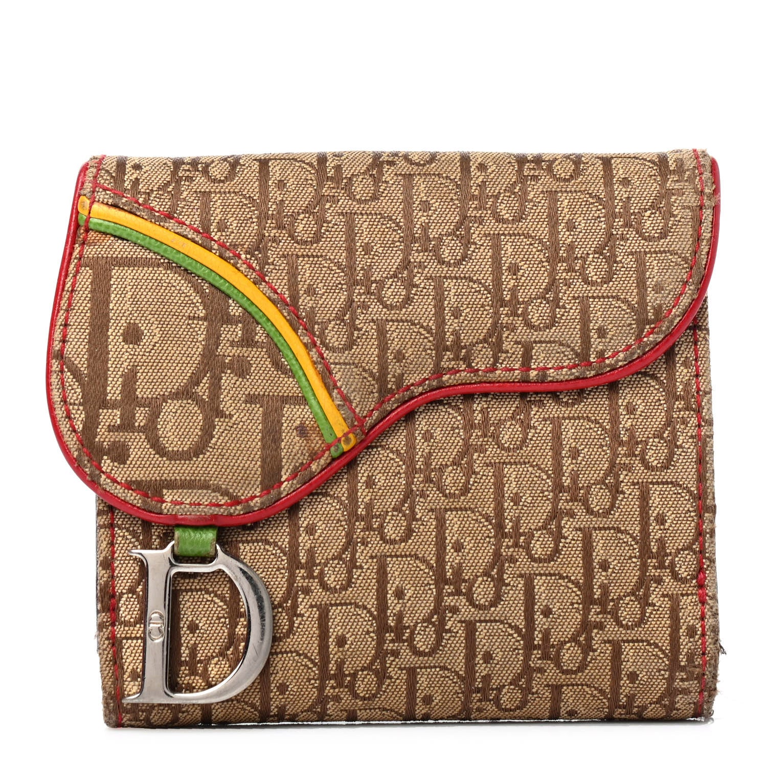 Christian Dior Monogram Rasta Saddle Wallet Beige 1 of 4