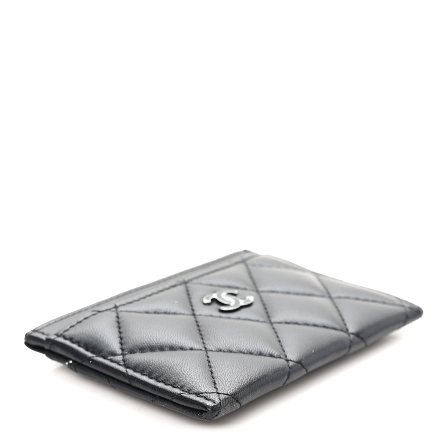 Chanel Pearly Lambskin Quilted Card Holder So Black 4 of 8
