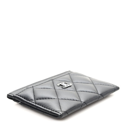 Chanel Pearly Lambskin Quilted Card Holder So Black 4 of 8