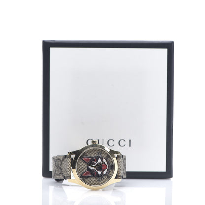 Gucci Stainless Steel Canvas 38mm G-Timeless GG Supreme Bosco Quartz Watch Brown 6 of 6