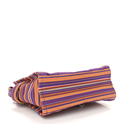 Marc Jacobs Cotton Canvas Striped Medium The Traveler Tote Bag Purple 4 of 13